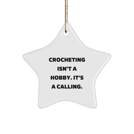 Crocheting Star Ornament Sassy Novelty Christmas Unique Gift for Friends - Image 1