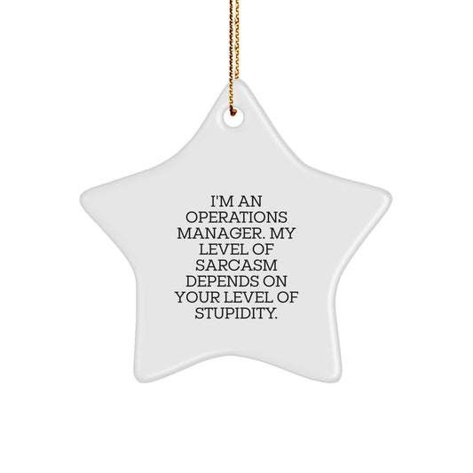 Funny Operations Manager Gifts from Friends - I'm An Operations Manager Sarcasm Star Ornament for Christmas Unique Gifts - Image 1