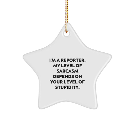 Funny Reporter Gifts from Friends Unique Star Ornament for Men Women Family - Image 1