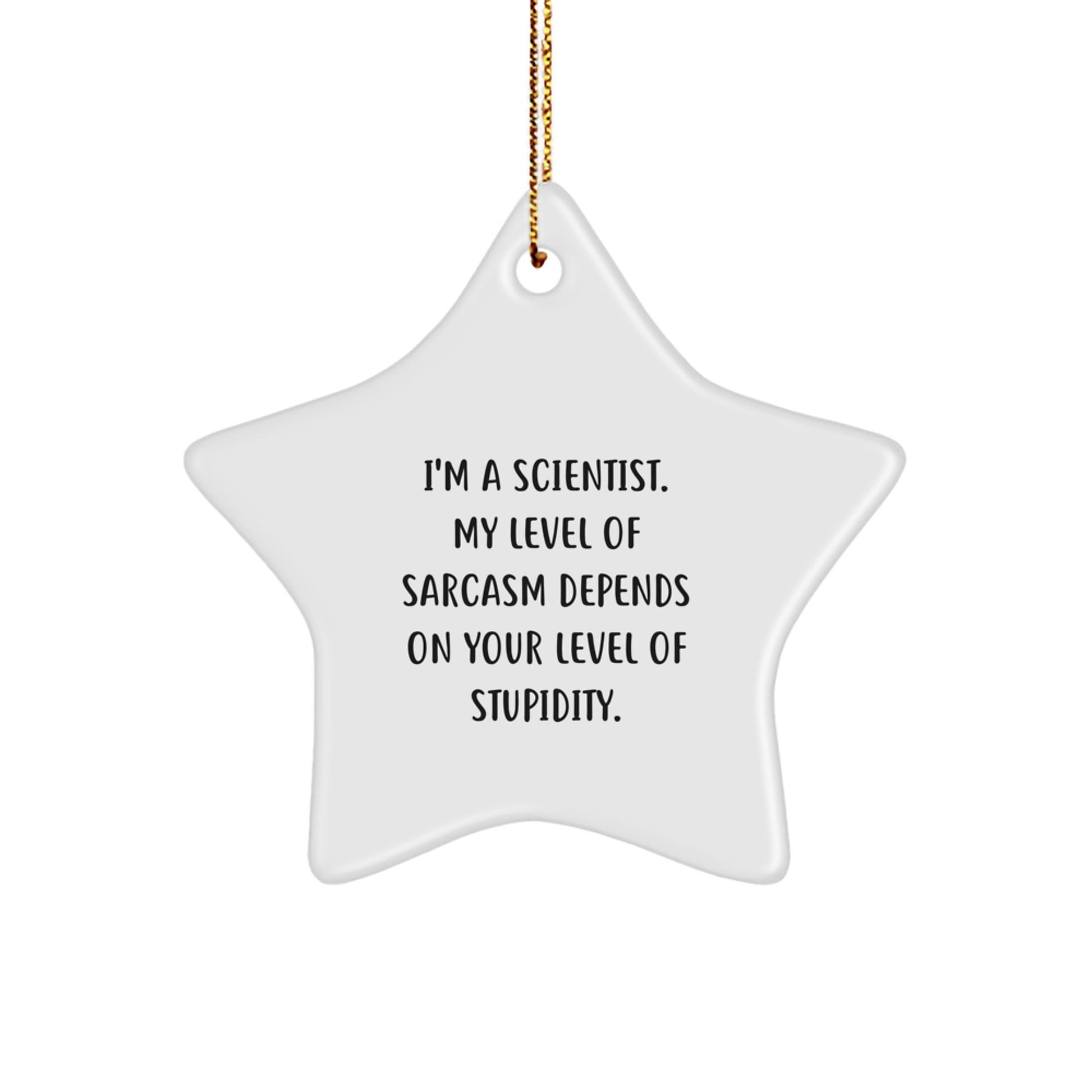 Funny Scientist Gifts for Men - I'm A Scientist Sarcasm Level Star Ornament, Gifts from Men, Gifts for Scientist, Christmas Unique Gifts - Image 1