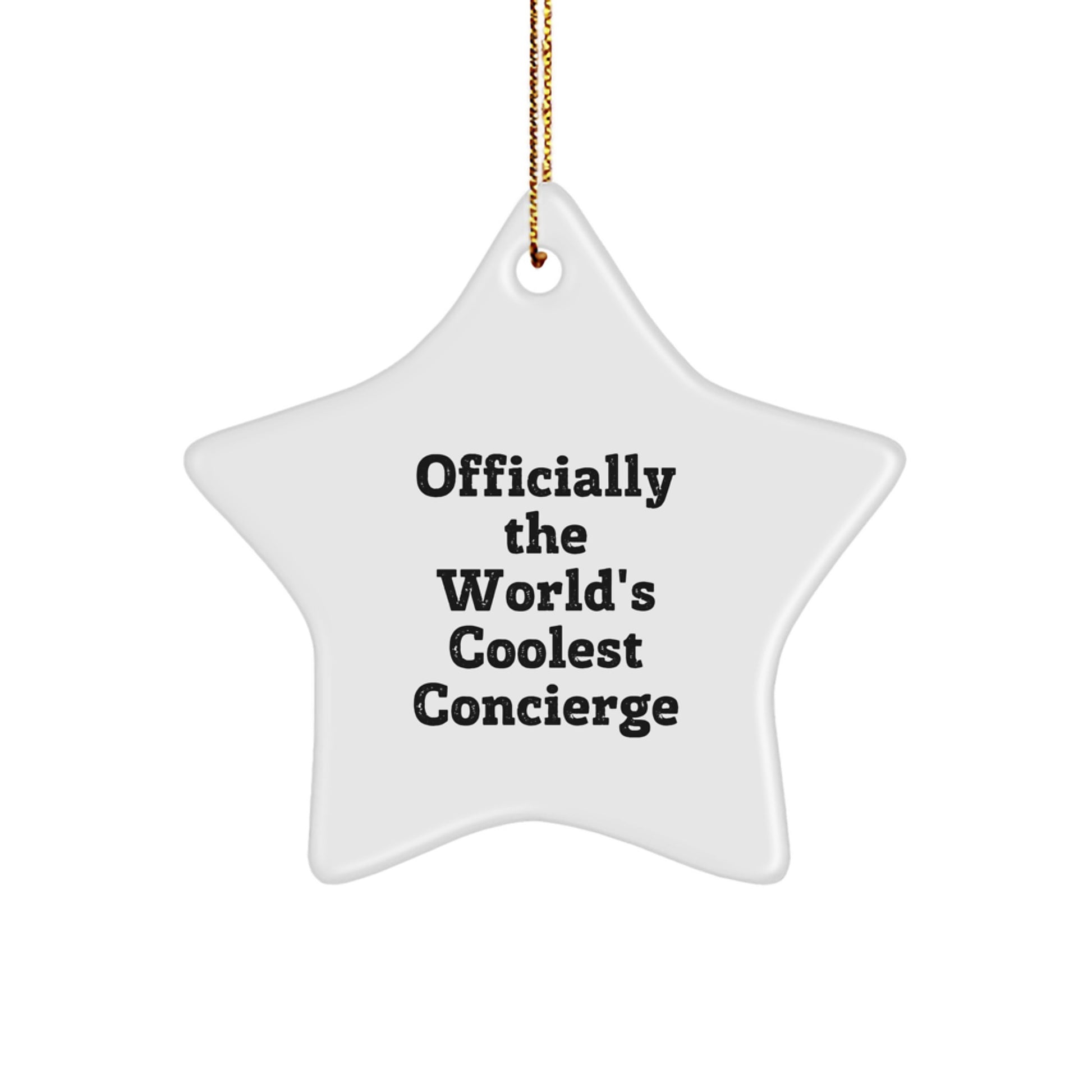 Funny Concierge Gifts from Men to Friends, Star Ornament Christmas Unique Gifts, Officially The World's Coolest Concierge Quote - Image 1