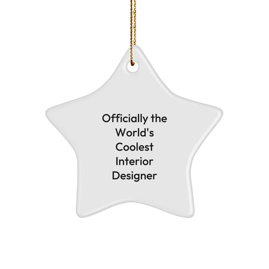 Christmas Unique Gifts from Friends to Interior Designer - Officially The World's Coolest Interior Designer Star Ornament - Image 1