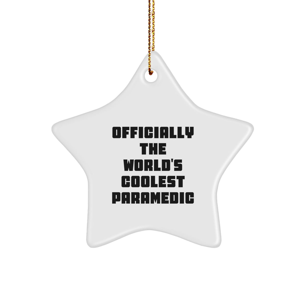 Funny Rescue Worker Gifts from Friends, Christmas Unique Star Ornament 'Officially The World's Coolest Rescue Worker', Perfect for Men, Women - Image 1