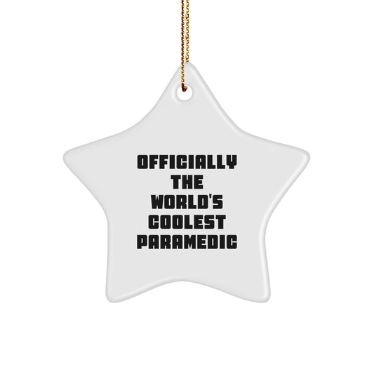 Funny Rescue Worker Gifts from Friends, Christmas Unique Star Ornament 'Officially The World's Coolest Rescue Worker', Perfect for Men, Women - Image 1