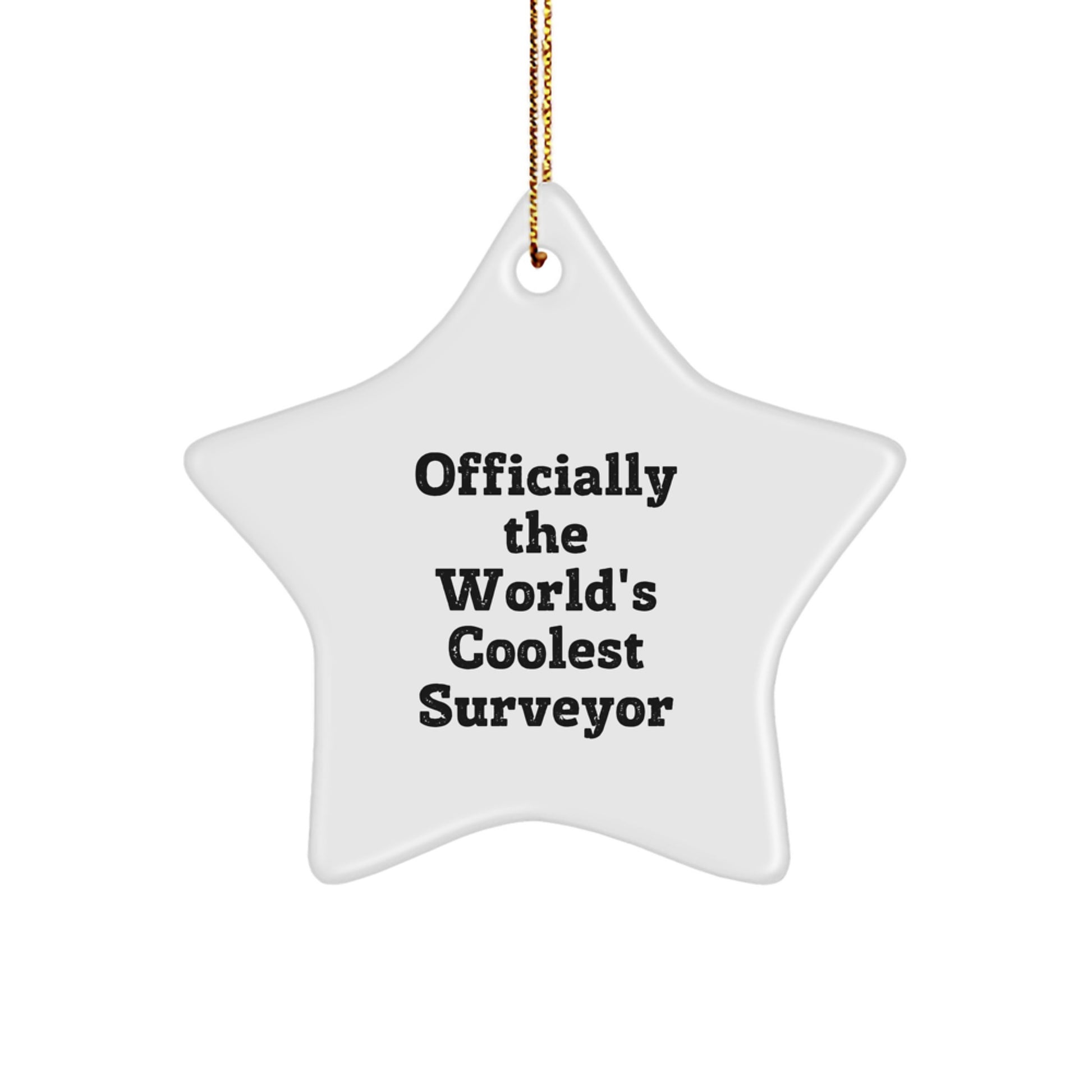 Funny Surveyor Star Ornament, Gifts from Friends to Surveyor, Officially The World's Coolest Surveyor Christmas Unique Gifts for Men, Women, Family - Image 1
