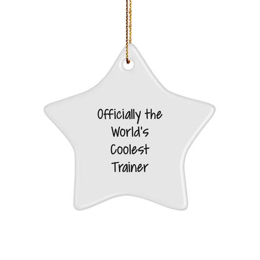 Funny Trainer Star Ornament Gifts from Men to Women Friends - Officially The World's Coolest Trainer Christmas Unique Gifts - Image 1