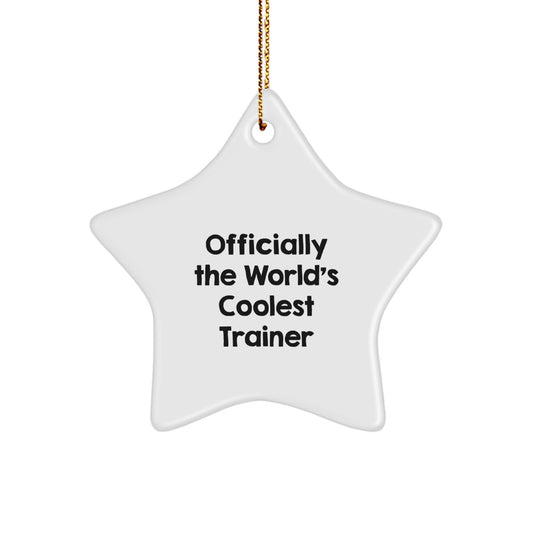 Funny Trainer Star Ornament Officially Worlds Coolest Trainer Gifts for Trainer Men Friends Family Christmas Unique Gifts from Men to Trainer - Image 1