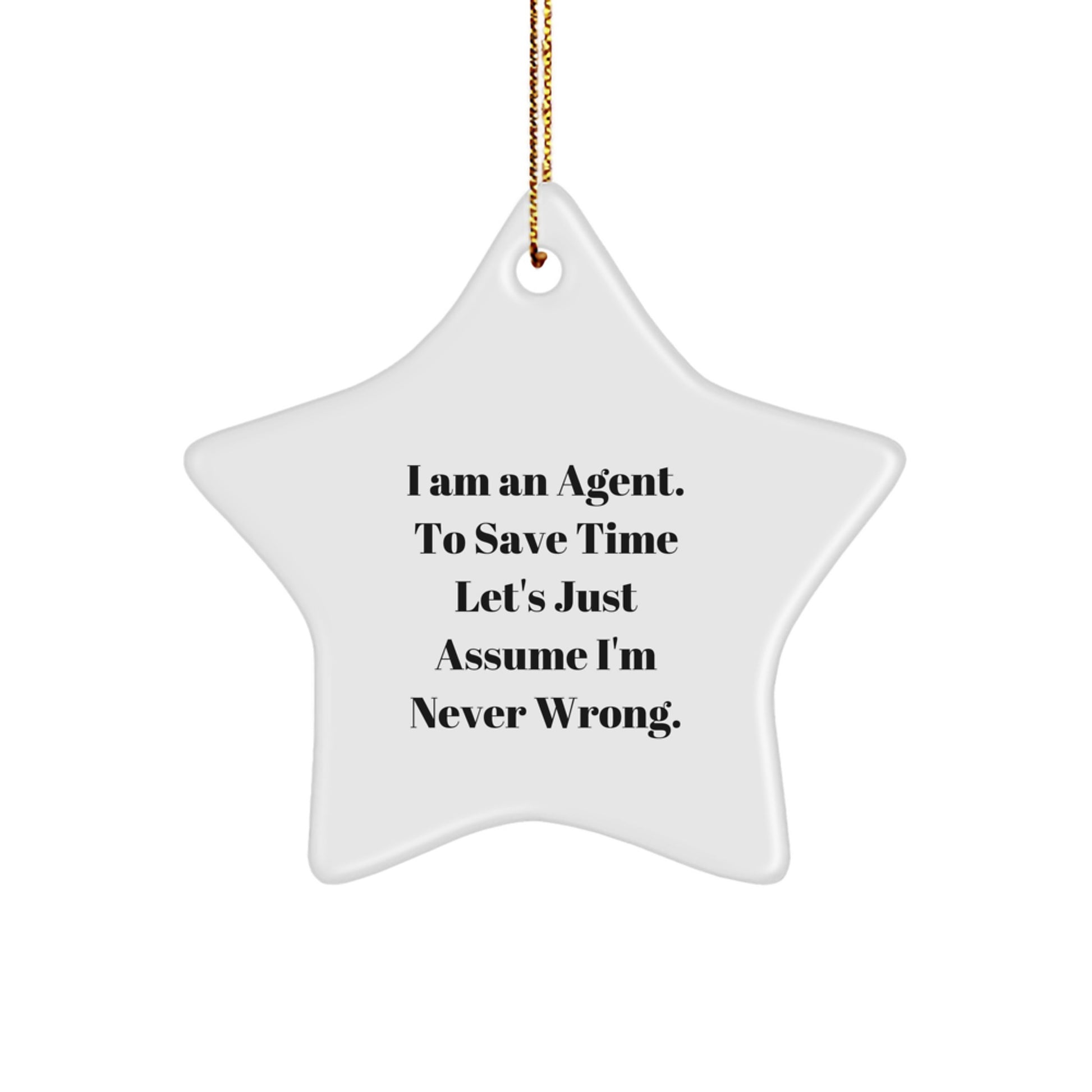 Funny Agent Star Ornament Gifts from Friends for Agent at Christmas Unique - Image 1