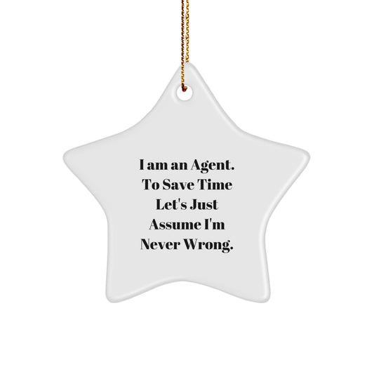 Funny Agent Star Ornament Gifts from Friends for Agent at Christmas Unique - Image 1