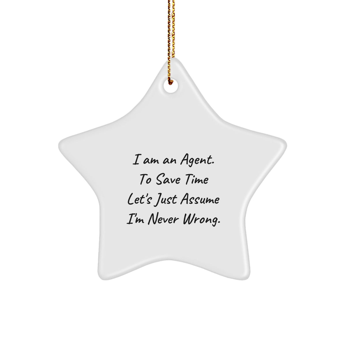 Christmas Unique Gift for Her Agent Ornament Present I Am an Agent - Image 1