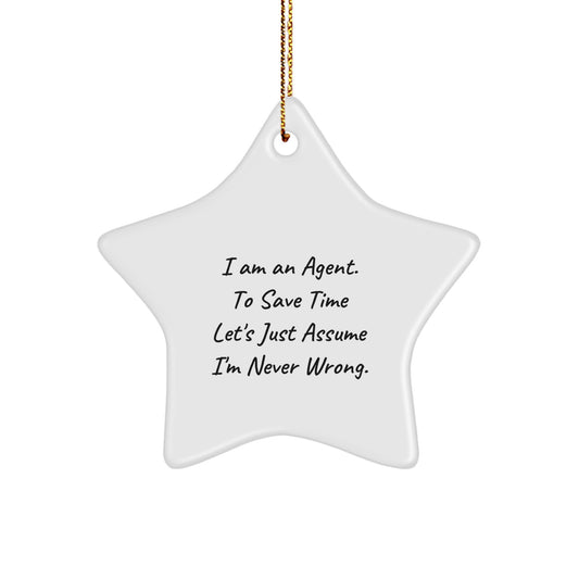 Christmas Unique Gift for Her Agent Ornament Present I Am an Agent - Image 1
