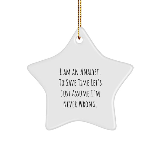 Analyst Star Ornament Christmas Unique Gift for Her Present I Am an Analyst - Image 1