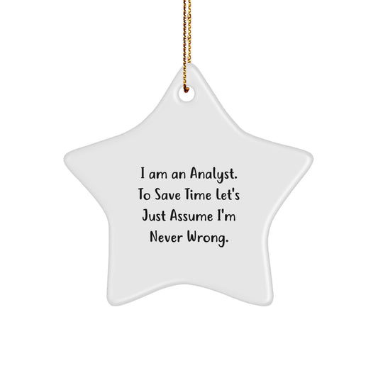 Analyst Star Ornament Confident Christmas Unique Gift for Friends Novelty - Image 1