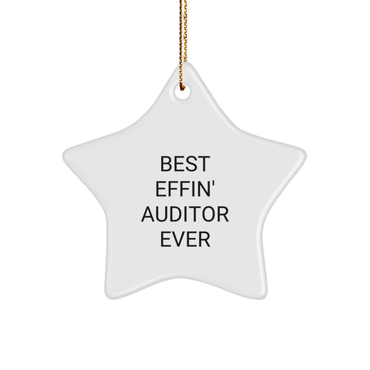 Funny Auditor Gifts, Best Effin' Auditor Ever Star Ornament, Christmas Unique Gifts for the Best Auditor Men or Women, Gifts from Friends or Family - Image 1