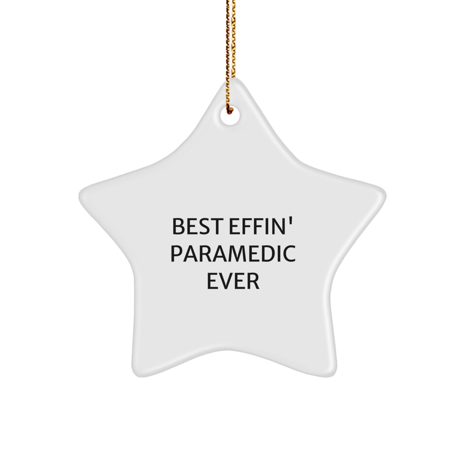 Funny Rescue Worker Gift for Christmas Unique Star Ornament, Gifts from Men to Rescue Worker Friends and Family, Best Effin' Rescue Worker Ever Star Decoration - Image 1