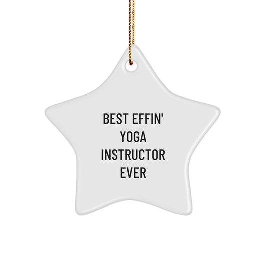 Funny Yoga Instructor Gifts from Men to Best Effin' Star Ornament for Christmas Unique Gifts - Image 1