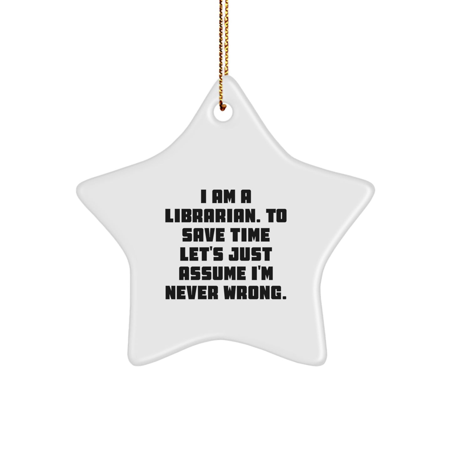 Funny Librarian Gifts from Friends, Inspirational Star Ornament for Librarian, Christmas Unique Gifts for Her - Image 1