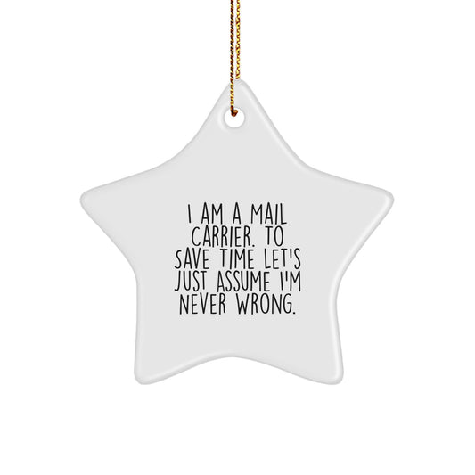 Funny Mail Carrier Star Ornament Gifts from Friends and Family for Men and Women on Christmas - Image 1