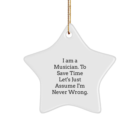 Funny Musician Gifts for Men - Star Ornament, Christmas Unique Presents from Friends, Family or Coworkers - Image 1