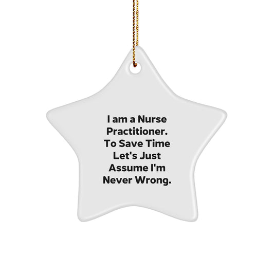 Funny Nurse Practitioner Gifts from Friends - Star Ornament for Christmas Unique Gifts for Men and Women - Image 1