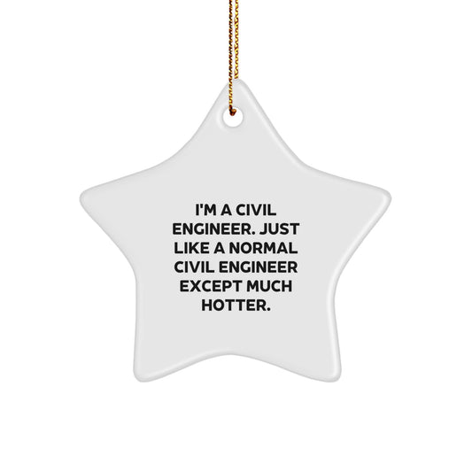 Bold Civil Engineer Star Ornament Christmas Gift for Friends - Image 1