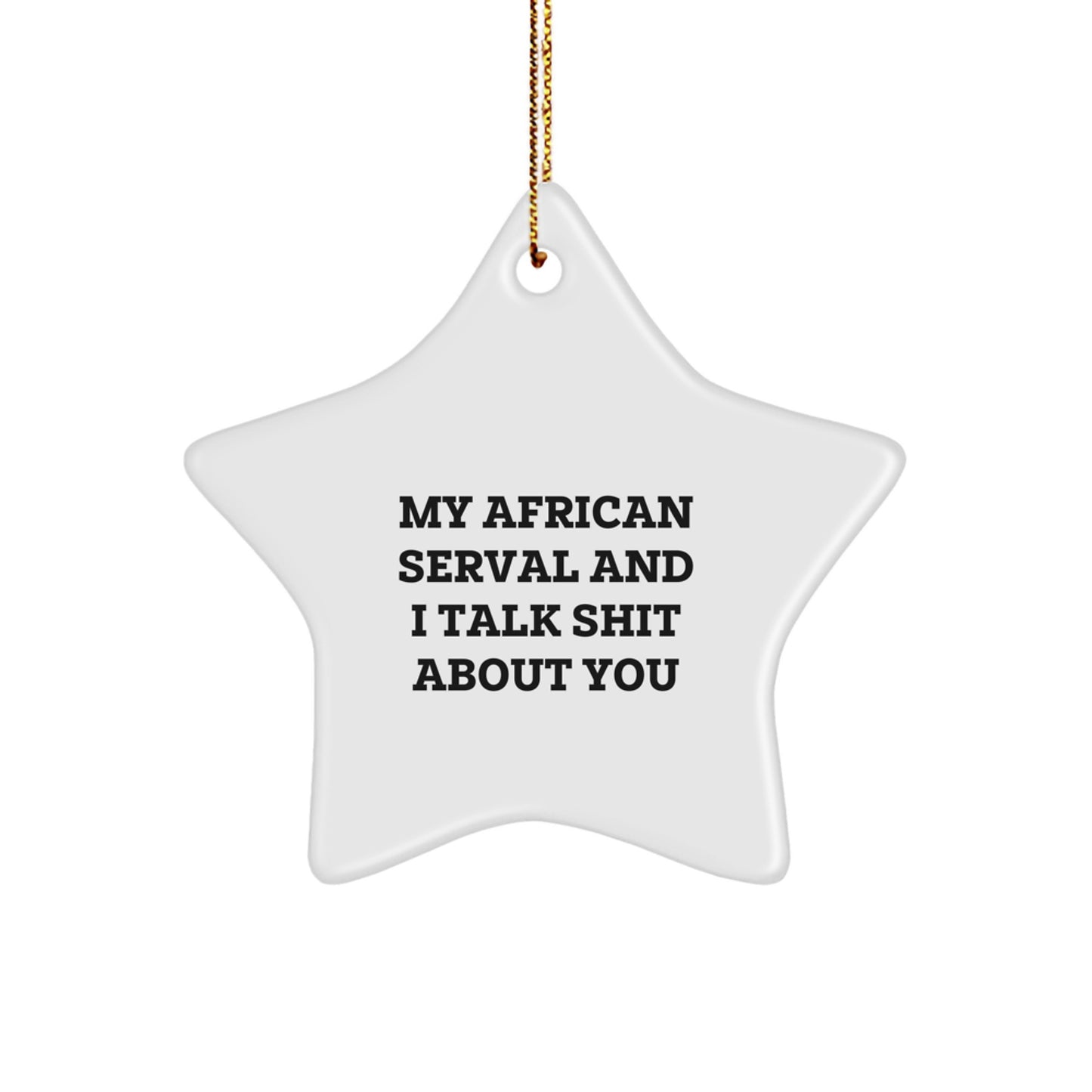 Christmas Gift African Serval Star Ornament for Her Holiday Present - Image 1