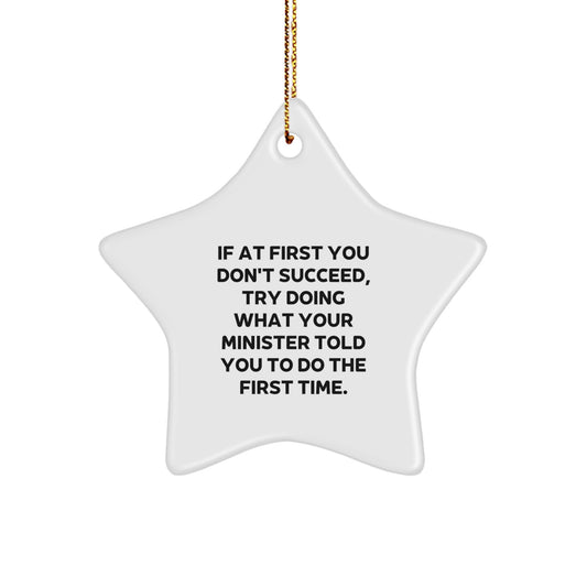 Christmas Unique Gift for Her Star Ornament – Try What Minister Told You - Image 1
