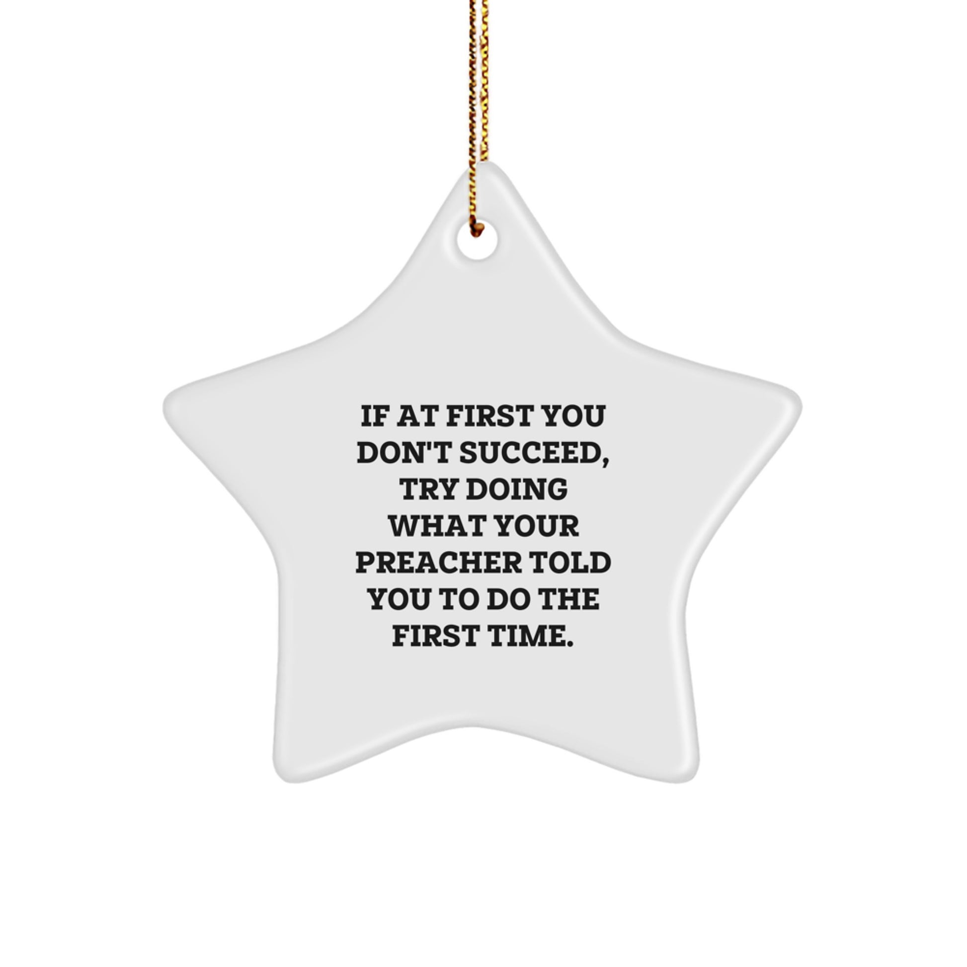 Funny Preacher Christmas Unique Gifts from Men, Women, or Family - Inspirational Star Ornament for Preacher, Pastor, or Minister - Image 1
