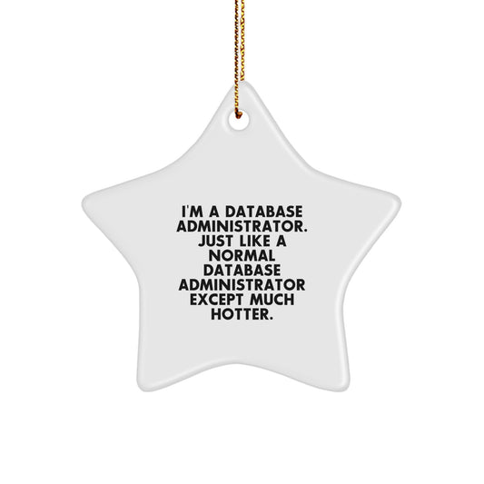 Funny Database Administrator Star Ornament, Christmas Unique Gifts from Men to Friends, Unique Star Shaped Decorations for Database Administrator's Home Office - Image 1
