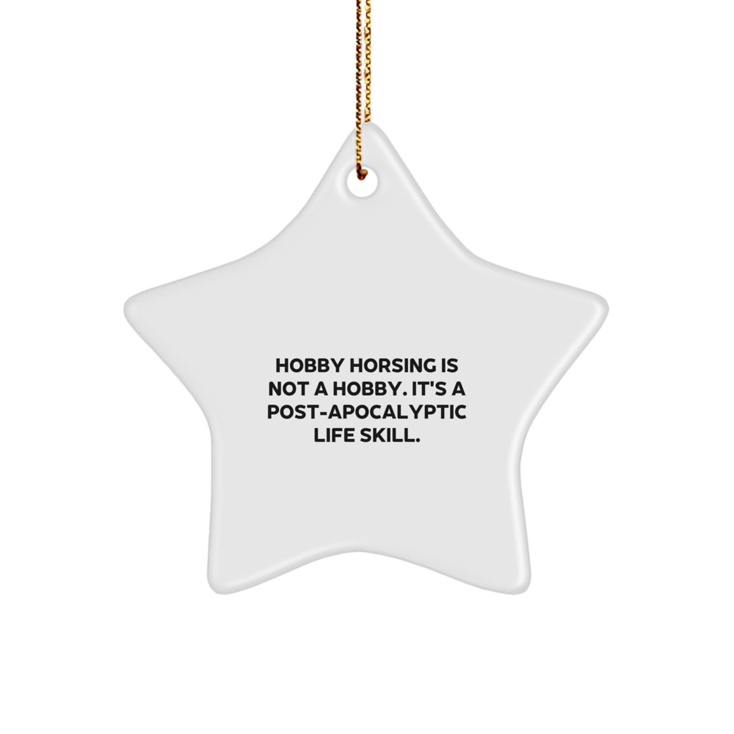 Funny Hobby Horsing Star Ornaments Gifts from Men for Women Friends Family - White Star Shaped Christmas Unique Gifts - Image 1