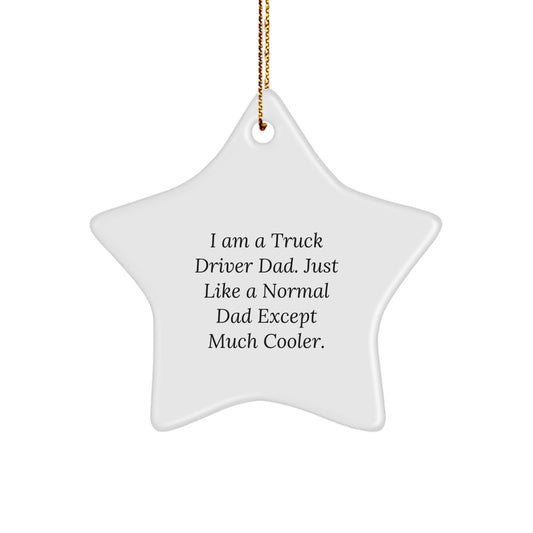 Gifts from Friends and Family for the Cool Truck Driver Dad-Star Ornament, Funny Truck Driver Gifts for Men, Christmas Unique Star Ornaments - Image 1