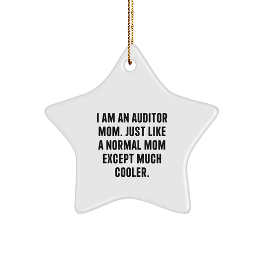 Auditor Mom Star Ornament Gifts from Men to Family, Christmas Unique Gifts, Funny Auditor Auditor Mom Star Ornament - Image 1