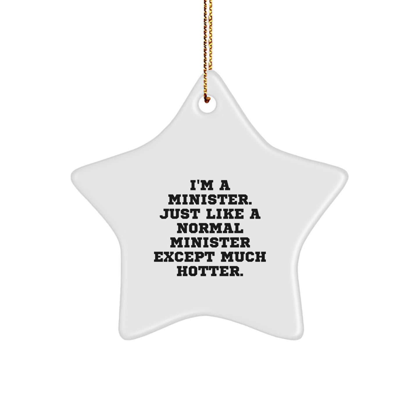 Minister Star Ornament for Coworkers Idea Holiday Christmas Gift - Image 1