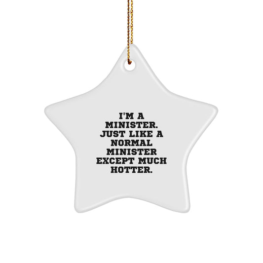 Minister Star Ornament for Coworkers Idea Holiday Christmas Gift - Image 1