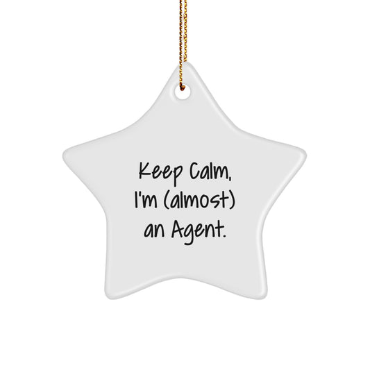 Funny Agent Star Ornament for the Agent Enthusiast Gifts from Men to Friends, Funny Agent Star Ornament, Agent Gifts for Christmas - Image 1