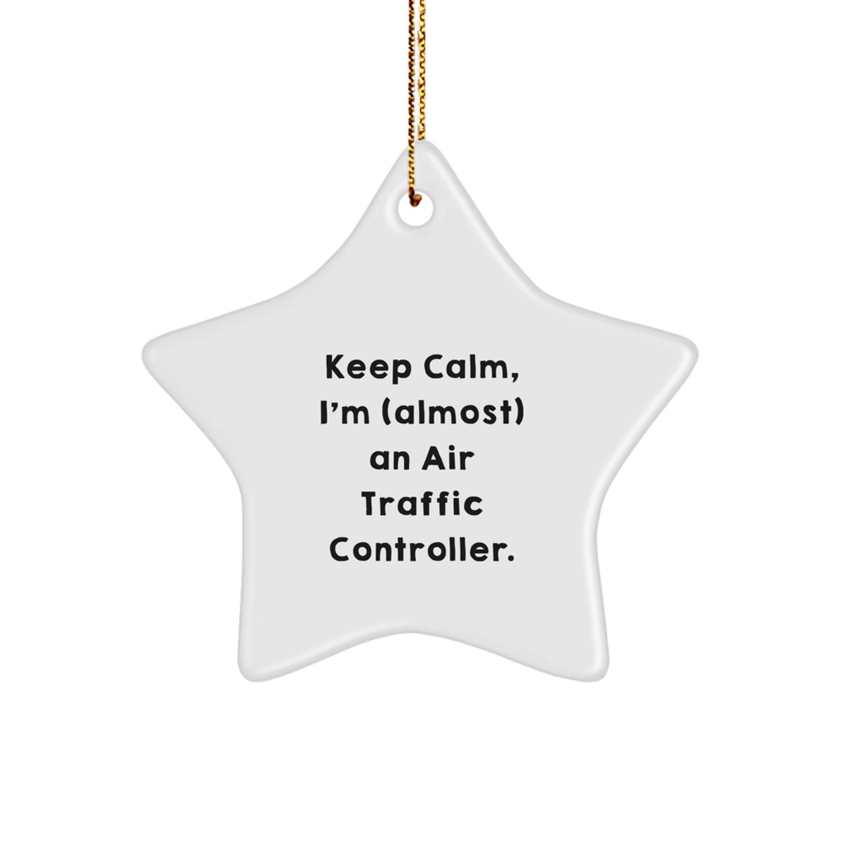 Keep Calm Air Traffic Controller Star Ornament Gift for Roommates - Image 1