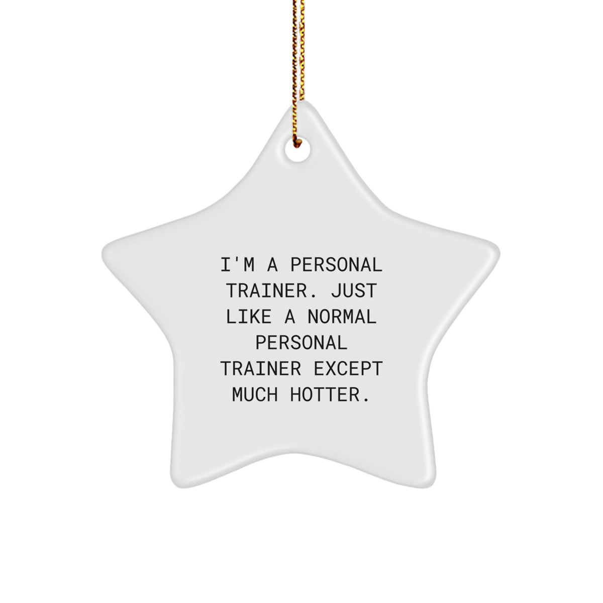 Funny Personal Trainer Gifts from Men for Personal Trainers Star Ornament, White Star Shaped Star Ornament for Christmas Unique Gifts - Image 1