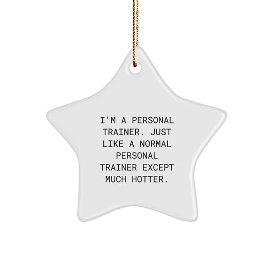 Funny Personal Trainer Gifts from Men for Personal Trainers Star Ornament, White Star Shaped Star Ornament for Christmas Unique Gifts - Image 1