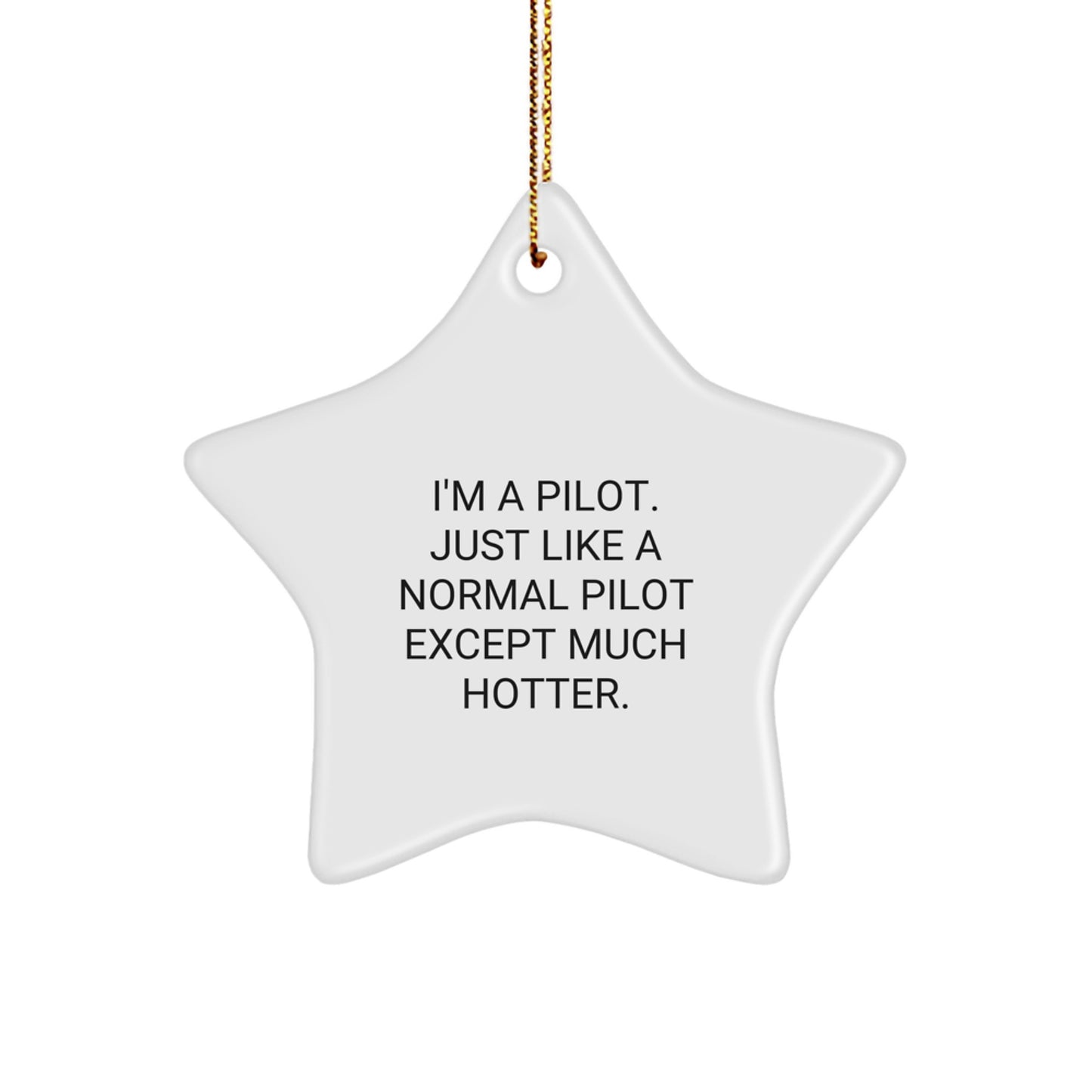 Funny Pilot Star Ornament Gifts for Pilot Friends and Family - Hotter Pilot Christmas Unique Gifts from Friends, A Perfect Pilot Present for Men or Women - Image 1