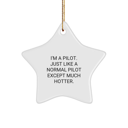Funny Pilot Star Ornament Gifts for Pilot Friends and Family - Hotter Pilot Christmas Unique Gifts from Friends, A Perfect Pilot Present for Men or Women - Image 1