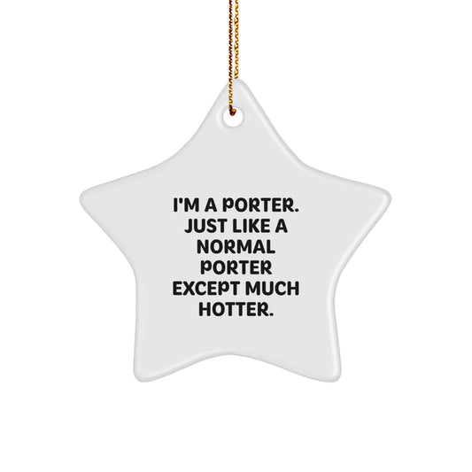 Funny Porter Star Ornament Gifts from Men to Porter Friends for a Unique Christmas Decoration - Image 1