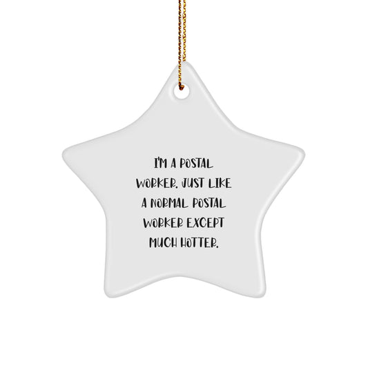 Funny Postal Worker Gifts from Friends for Coworkers - Unique Christmas Star Ornament - Cute Postal Worker Star Decoration - Image 1