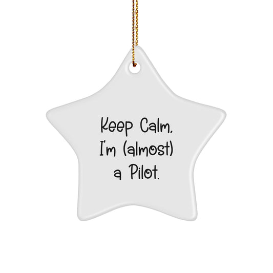 Funny Keep Calm, I'm (almost) a Pilot. Novelty Christmas Unique Gift - Image 1
