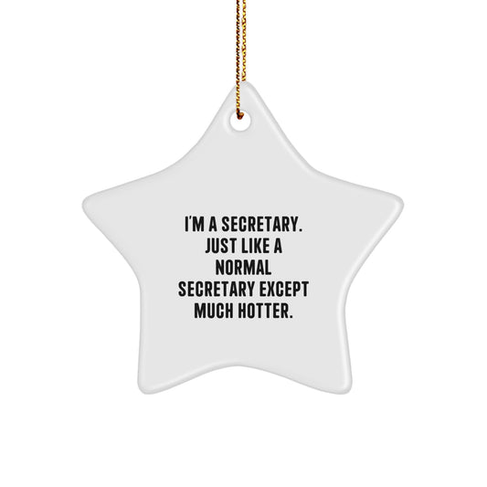 Cheeky Secretary Star Ornament Novelty Bright Christmas Gift for Friends - Image 1