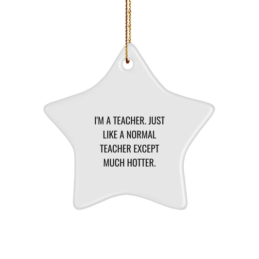 Funny Teacher Star Ornament Gifts from Friends - I'm a Teacher Star Shaped Decorations for Christmas Unique Gifts for Teacher Men Women - Image 1