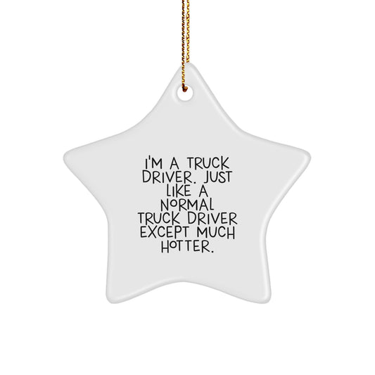 Funny Truck Driver Gifts for Him - Star Ornament for Christmas - Image 1