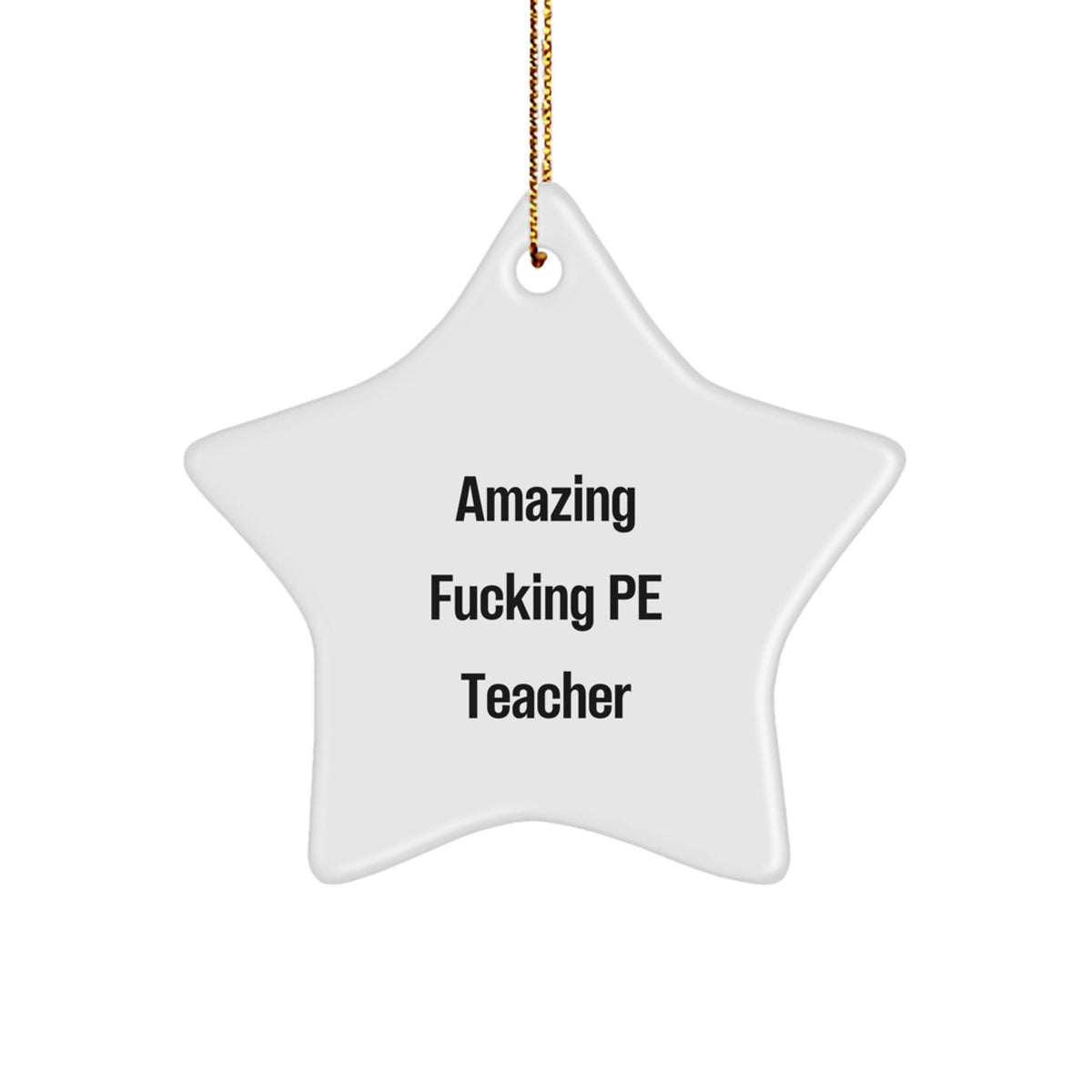 Funny PE Teacher Gifts for Men, Christmas Unique Ornament from Friends, Amazing Pe Teacher Star Decoration - Image 1