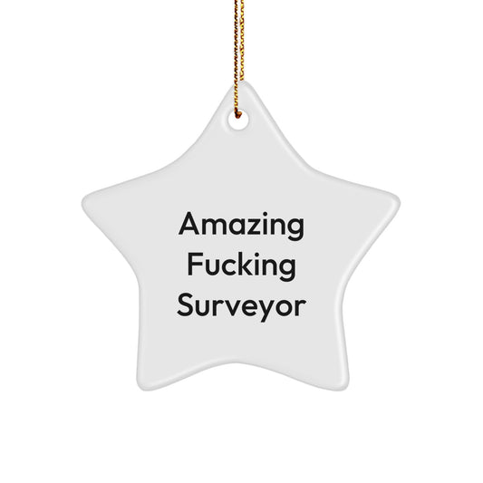 Funny Surveyor Star Ornament Gifts from Friends for Christmas, Amazing F--king Surveyor Star Shape Ornament for Men, Unique Gifts for Surveyor Lovers - Image 1