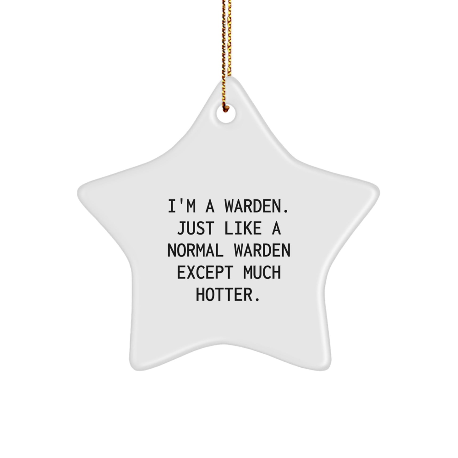 Funny Warden Star Ornament Gifts for Him from Friends and Family - Christmas Unique Warden Decorations with I'm A Warden quote - Image 1