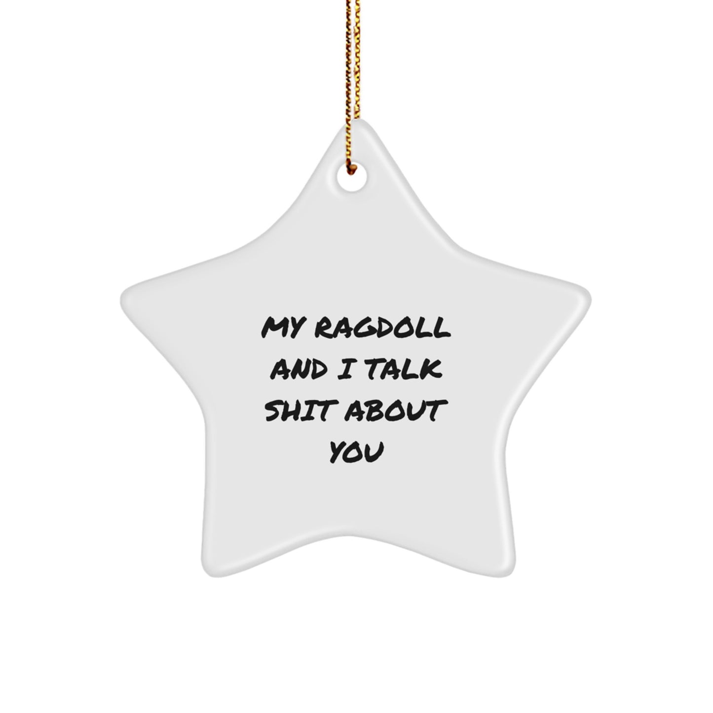 Christmas Gift Ragdoll Cat Star Ornament for Her Present - Image 1